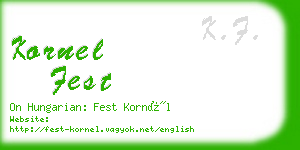 kornel fest business card